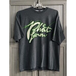 Phat Farm 2XL Mens Graphic T-Shirt Y2K Gray Green Hip Hop